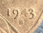 1943 S Lincoln Cent "Ghost 4" Error Coin