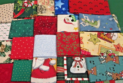 Quilting Fabric Fat Eighths Lot, Some Vintage - Lot Of 20 - CHRISTMAS WHIMSY 653