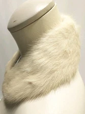 Vintage Mink Fur Collar Ivory/Cream for Coats/Dresses/Sweaters or Projects
