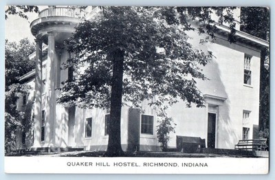 1940 Richmond Indiana IN Vintage Postcard Quaker Hill Hostel Exterior Building
