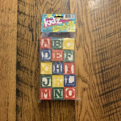 ABC Alphabet Wood Blocks ,Set 15 pieces, by action Kidz, 1 inch blocks B42