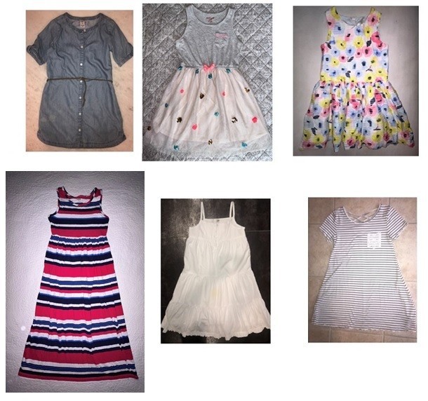 girl size 7/8 *Lot of 6 SUMMER DRESSES  * Carters-Gymboree-OshKosh ++more