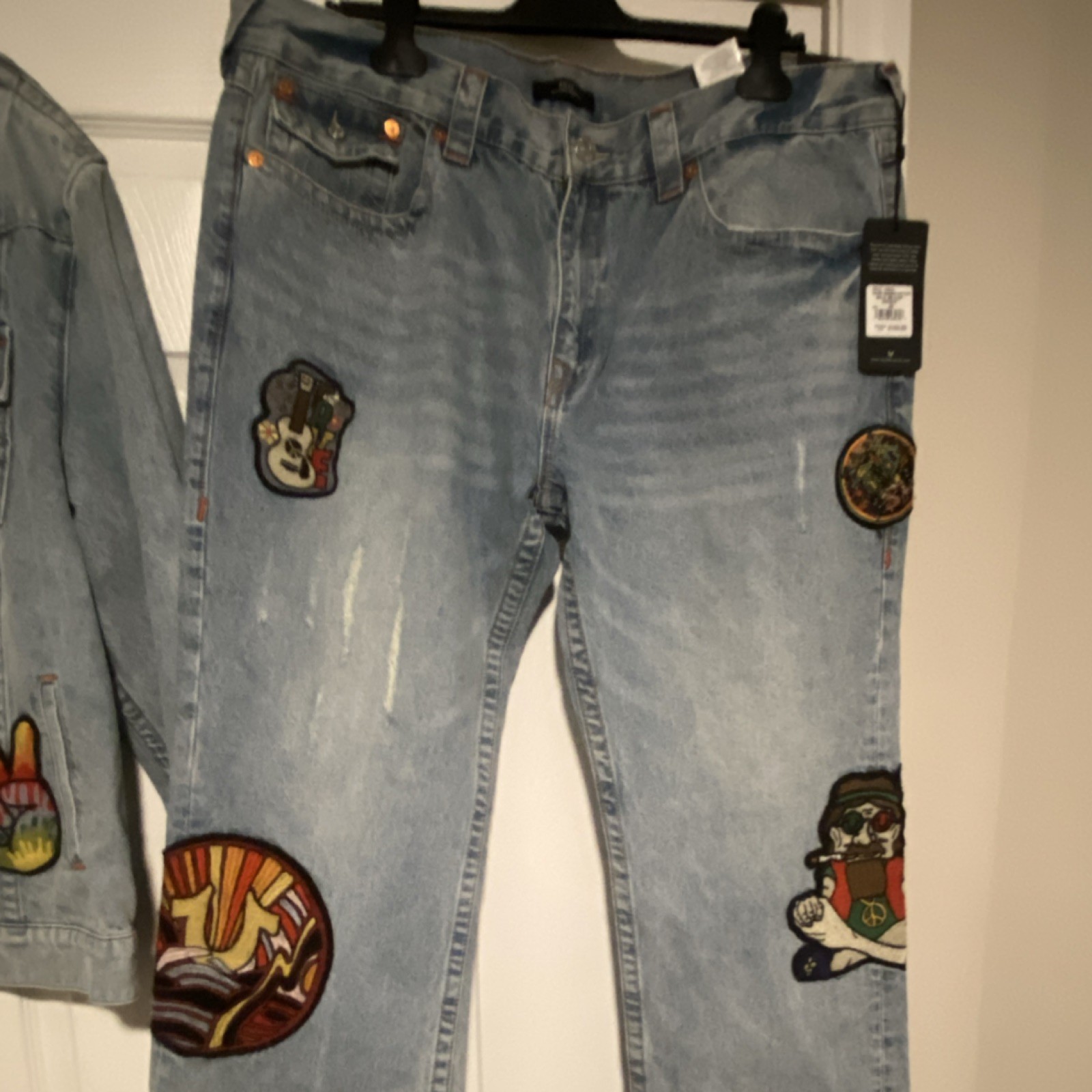 Mens True Religion Society Club Light Wash Denim Jacket & Jeans NWT $399 Set XL  thumbnail 3