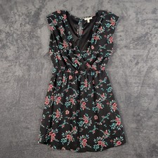 Charlotte Russe Womens short sleeve black floral dress, size Medium (M) #699