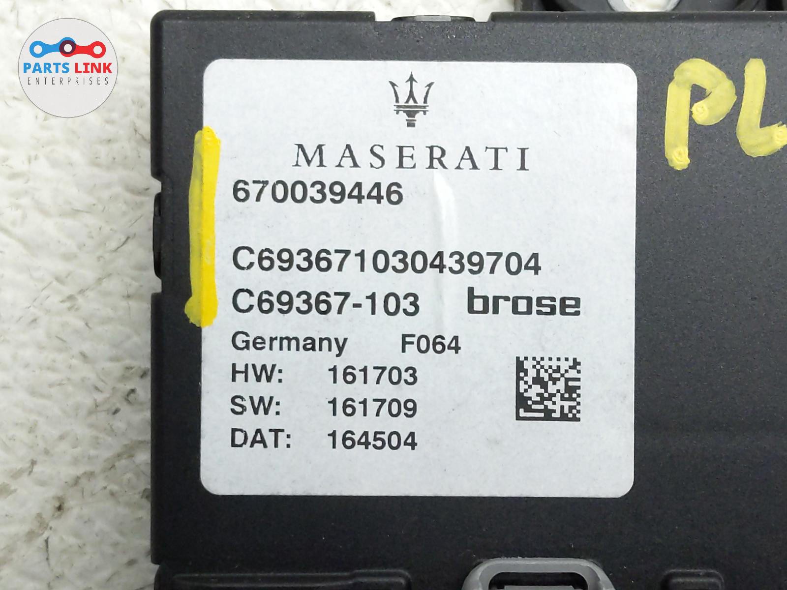 17-20 MASERATI LEVANTE M161 LEFT QUARTER TRUNK GESTURE HANDS FREE CONTROL MODULE