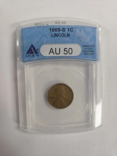 1909-S Lincoln Cent ANACS AU50