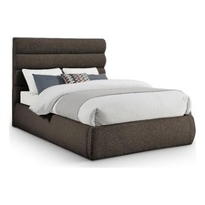 Meridian Furniture Adam Brown Boucle Fabric Full Bed
