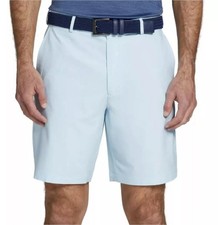 Walter Hagen Men's 42 P11 Micro Lines Soft Blue Golf Shorts 9" Inseam Gripper