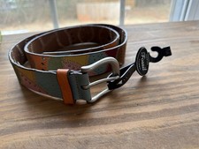 VTG Fossil Brown Leather Patch Work Belt New With Tags Size Med