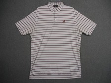 Alabama Crimson Tide Polo Shirt Mens Large White Stripe NCAA Golf Byron Nelson