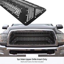 Fits 2010-2012 Dodge Ram 25003500 Upper Stainless Black Laser Cut Grille Insert