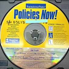 KnowledgePoint Policies Now HR Policy Software CD  ROM for Windows Vintage Good