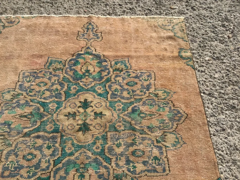 Alfombra turca mediana, alfombra vintage, 4’11”x 6’6” pies, alfombra de salón, Foto 4 de 4