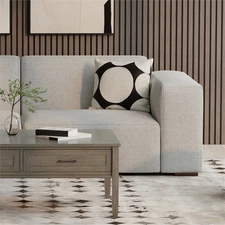 Simpli Home Rex Right-Arm Sofa Module in Tightly Woven Performance Fabric