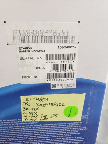 New Epson EcoTank ET-4850 Wireless Color Inkjet All-In-One ADF Duplex Printer #1 - 第 2/2 張圖片