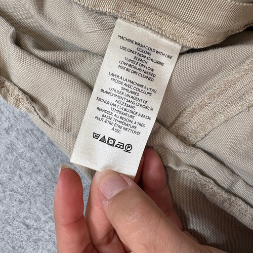 Anthropologie Overalls Woman L(34x27) Tan Wide Leg Bagy Loose Organic Cotton Y2K - Picture 4 of 11