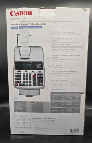 Calculadora de impresión de escritorio Canon de alta resistencia MP25DV NUEVA - Imagen 4 de 7