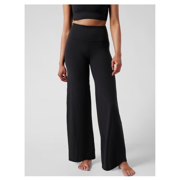 ATHLETA size XST XS Tall Elation Wide Leg Pant Black #798650