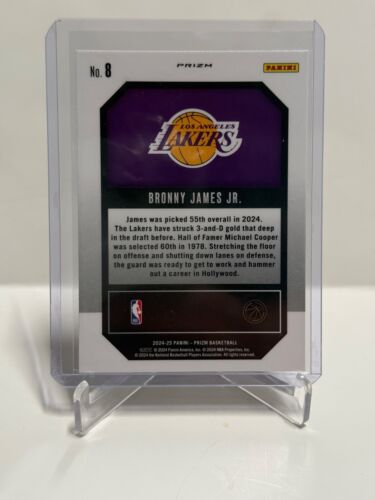2024-25 Panini Prizm - Emergent - Bronny James Jr. RC Silver Prizm #8 LA Lakers - Bild 2 von 2