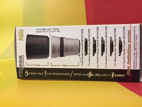Raynox HD-2205 PRO (HD-2200) 2.2X Telephoto Lens 27mm 30mm 30.5mm 34mm 37mm 43mm - Picture 5 of 10