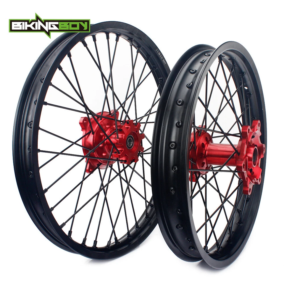 21"/18" for Honda XR650L 1993-2024 MX Front Rear Wheels Rims Red Hubs XR 650 L - Imagem 2 de 4