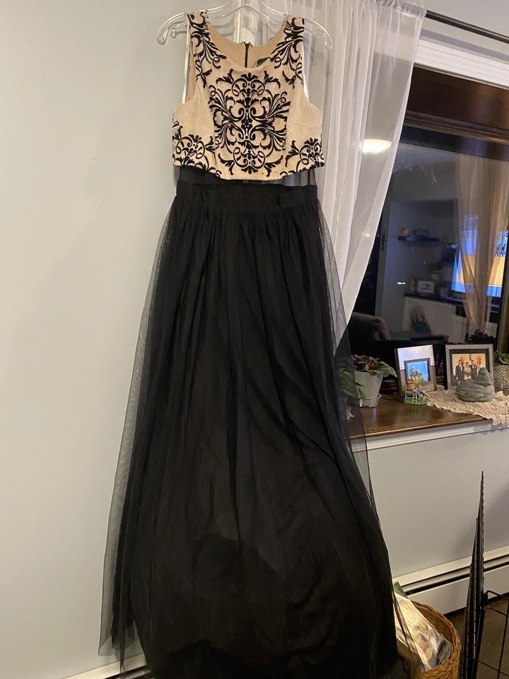 Betsy & Adam Vestido Negro An Nude Sin Mangas Talla 14 Foto 2 de 2