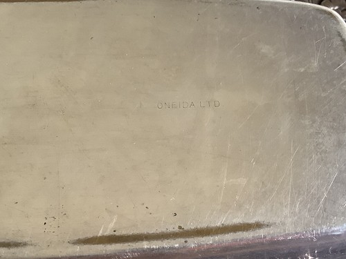 Vintage Oneida Silversmiths Covered Silver Plated Butter Dish w/ Glass Tray USA - Picture 7 of 10