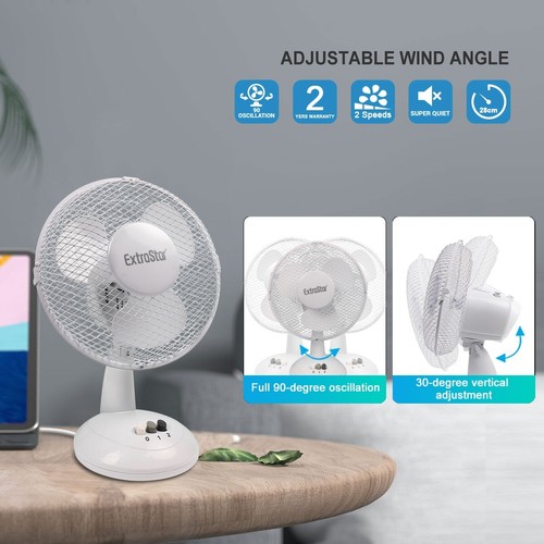 6''/9"/12" Electric Desk Fan Oscillating Air Cooling Portable Fans Home Office - Picture 25 of 32