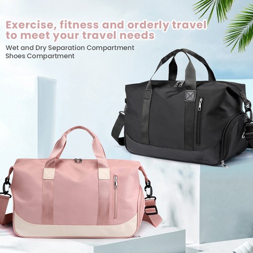 Women Duffle Bag Waterproof Weekend Overnight Travel Gym Holdall Luggage Tote - Picture 14 of 23