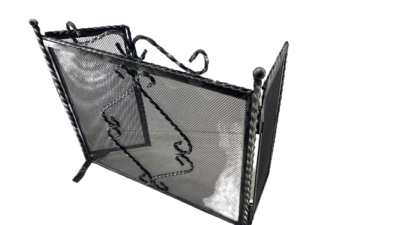 Parascintille Ferro Battuto Per Camino - 50x50cm Con Ante Di Sicurezza - Foto 8
