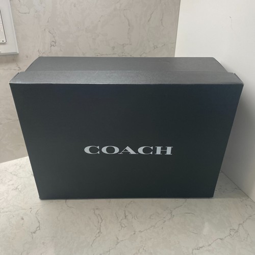 Coach Black Rectangle Cardboard Storage Bootie Empty Box L 14" x W 10" x H 5.5"