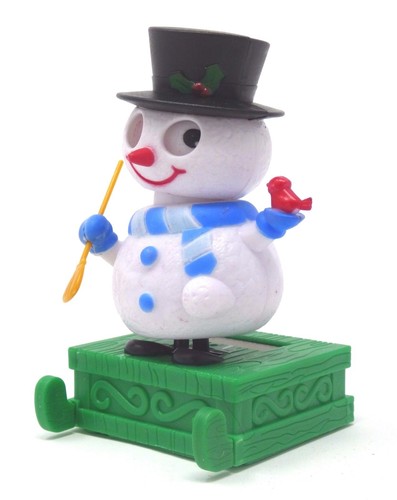 New Solar-Powered Christmas Snowman with Broom with Sleigh Base ~ FREE SHIPPING - Picture 2 of 2