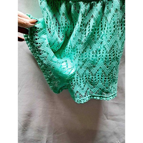 Extremely Me Girls Boho Lace Flounce Top Romper Mint Green Spaghetti Strap 10/12 - Picture 3 of 5