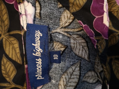Princess Highway Black/Purple Floral Dress Size 10 - Picture 9 of 9