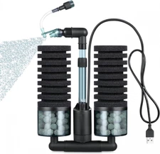QANVEE Aquarium Electric Power Bubble Sponge Filter M(15-50 Gallon)