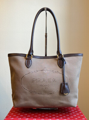 トートバッグ PRADA LOGO TOTE BAG Prada Jacquard Logo Tote Bag | eBay