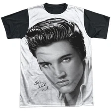 Elvis Presley Stare 2 Adult Halloween Costume T Shirt (Black Back), S-3XL