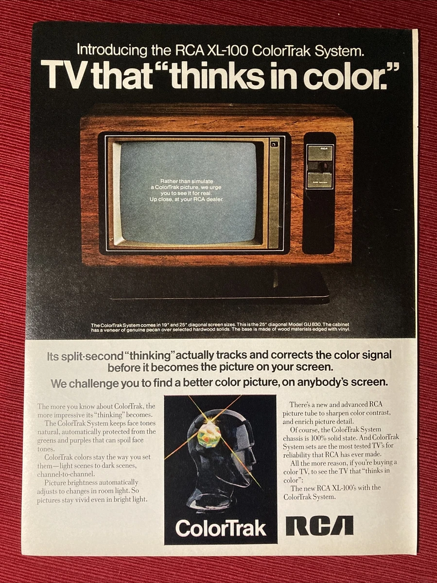 RCA XL-100 Colortrak TV System Print Ad - Great to Frame! | eBay