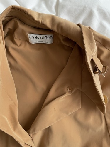 Calvin Klein Collection Vintage Fall 1975 Clay Tan Long Trench Coat Rain 8 - Picture 8 of 10