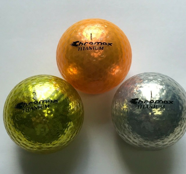 3 Chromax Titanium Metallic Ix Yellow Silver Orange Golf Balls (A-1-1