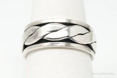 Vintage Spinner Spinning Cable Twist Sterling Silver Band Ring