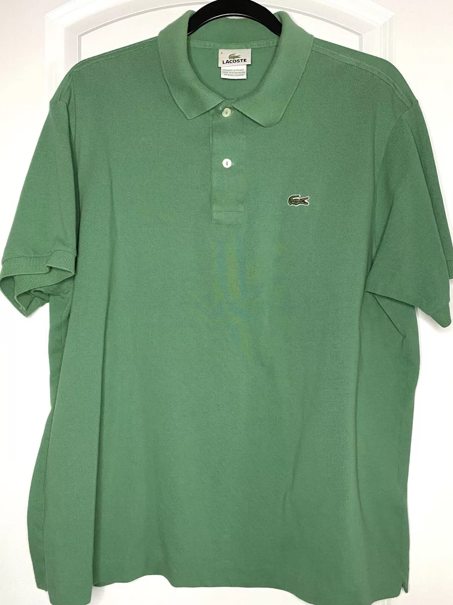 Lacoste Men s Short Sleeve Alligator Polo Shirt 100 Cotton Green Size 6 XL EUC