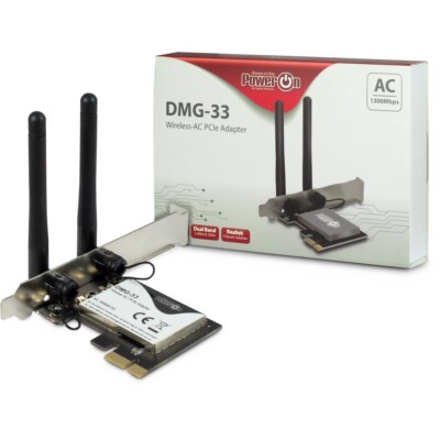 DMG-33 Wi-Fi 5 PCIe WLAN Adapter bis zu 1300Mbps 2,4GHz oder 5GHz 3dBi Antennen