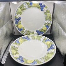 2-Metlox Vernonware-VERNON FLORENCE DINNER PLATES , 10 1/2"