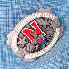 Nebraska Cornhuskers Belt Buckle Football  LE National Champion Yrs Vtg .SHY533