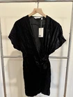 & Other Stories Velvet Wrap Dress Black 0