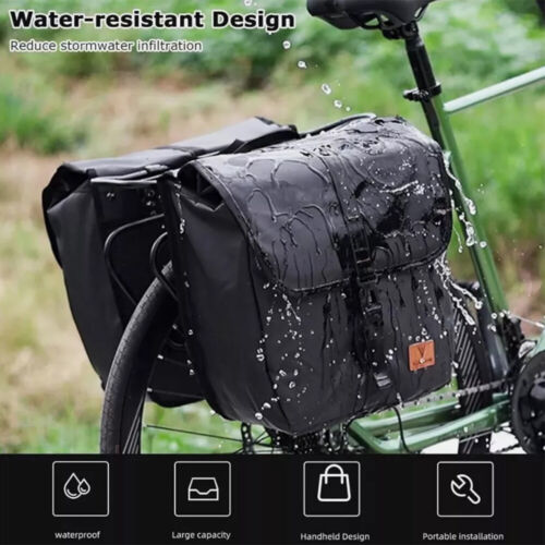 20L Fahrrad Tasche Set Gepäckträgertasche Packtaschen Gepäckträger Wasserdicht - Bild 5 von 18