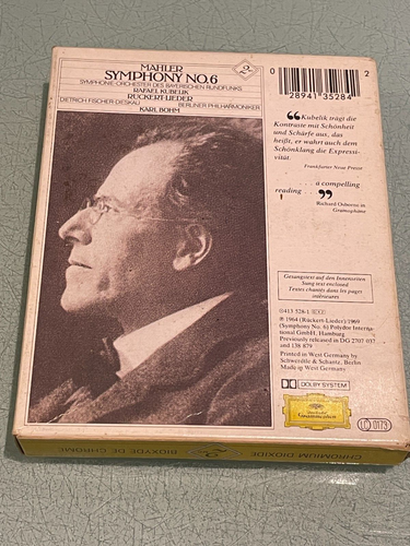 Mahler - Symphony No. 6 - Karl Bohm - Double Audio Cassette Tape Album - 1969 - Picture 2 of 5