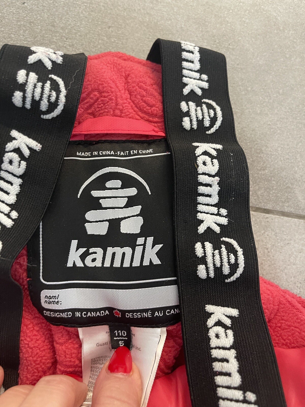 KAMIK kids Winter Snow Ski suit 2 Pc size 5 Jacket & bibbed pants Girl EUC