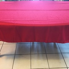 Very Nice Red Rectangular TABLECLOTH; Polyester with Linen look; 100" x 62"